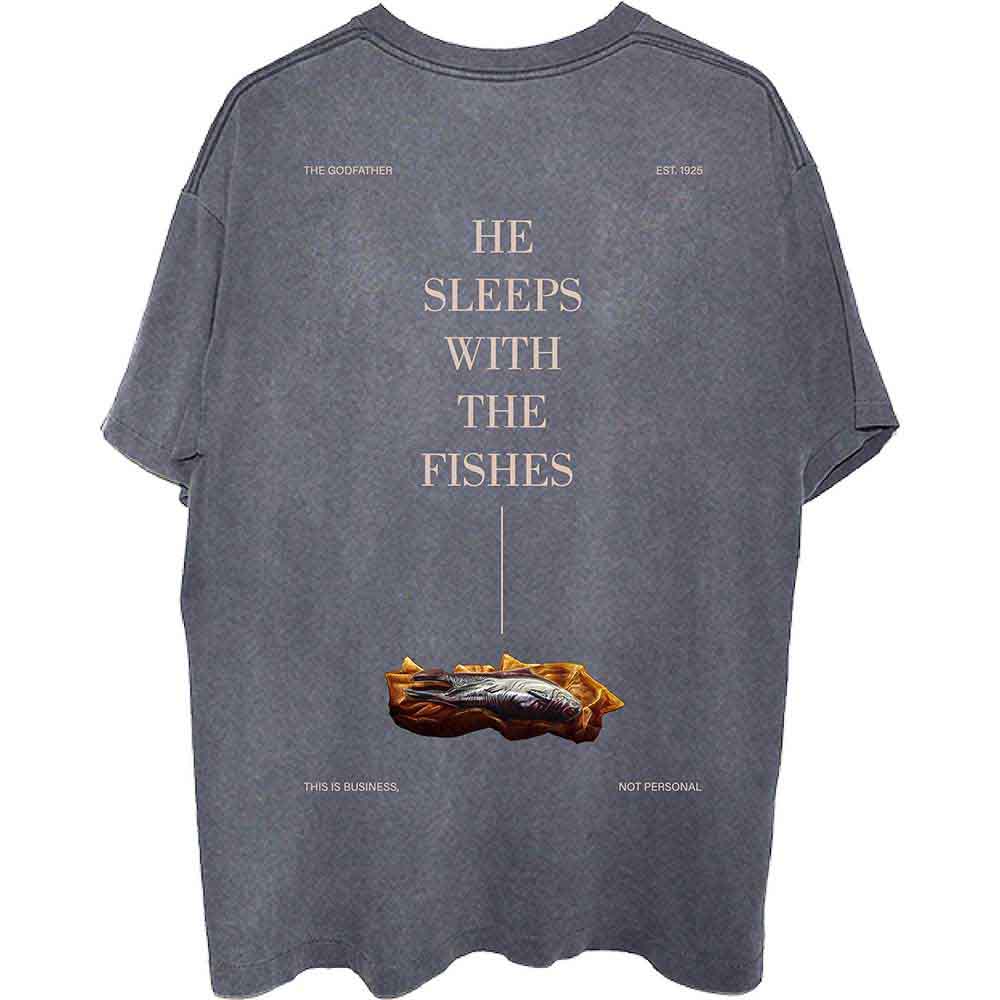 The Godfather Unisex T-Shirt: Sleeps With The Fishes (Charcoal Grey) (Back Print)