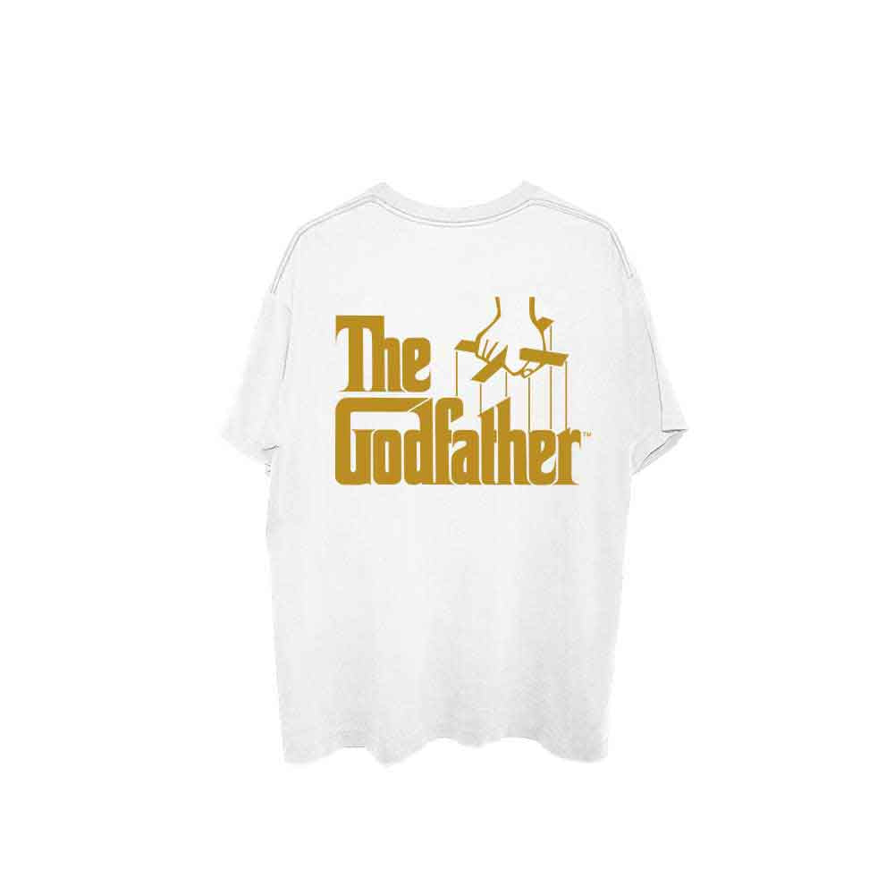 The Godfather Unisex T-Shirt: Brando B&W (White) (Back Print)