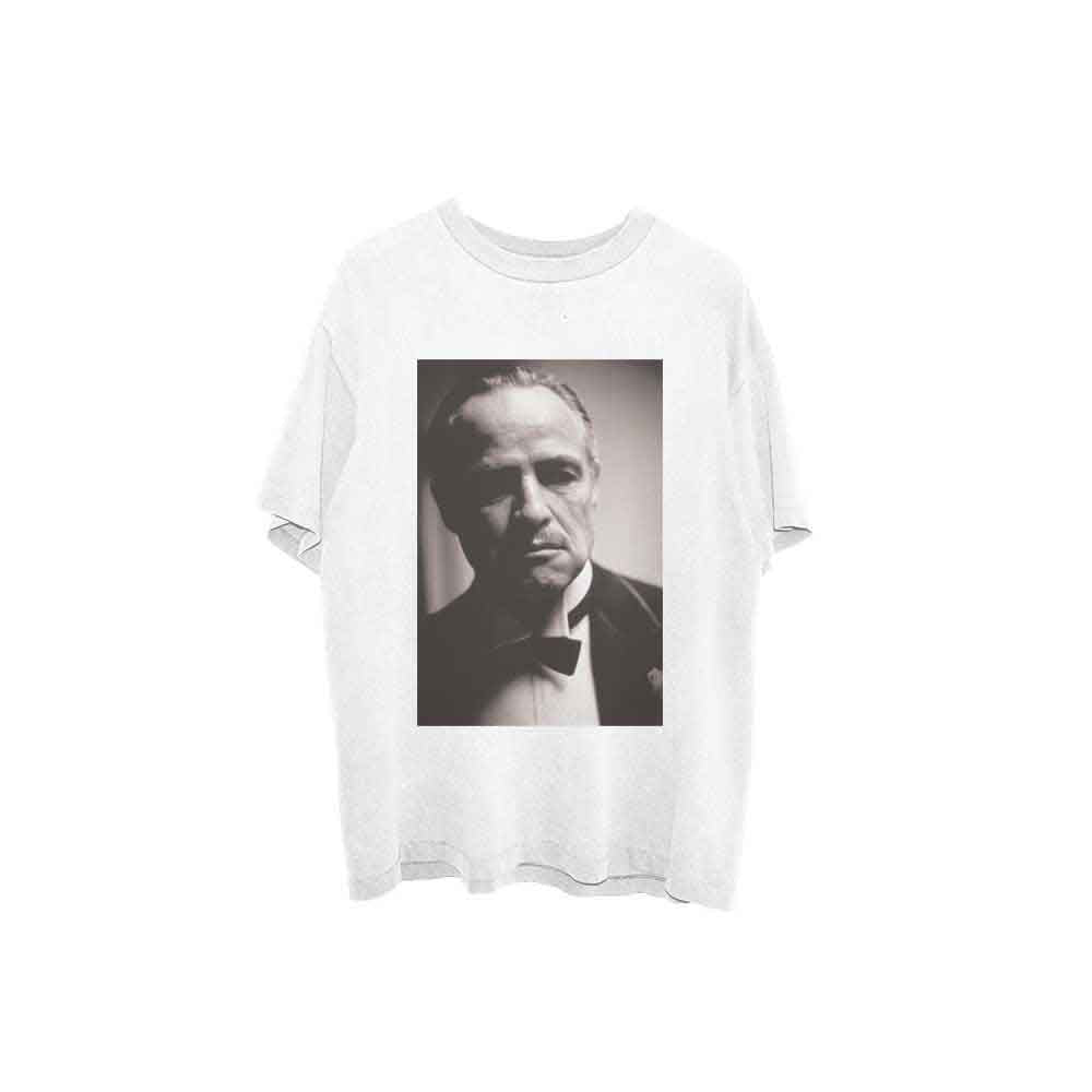 The Godfather Unisex T-Shirt: Brando B&W (White) (Back Print)