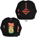 Ghost Unisex 2 In 1 Layered Long Sleeve T-Shirt: Serpent Split (Black) (Back Print)