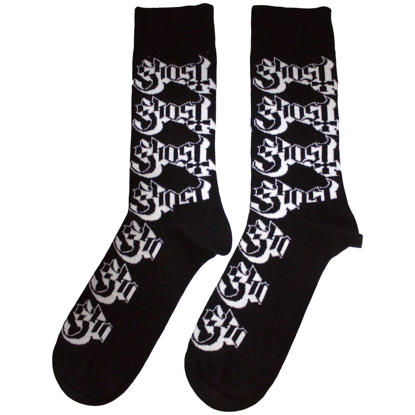 Ghost Unisex Ankle Socks: Logo Pattern (Black) (UK Size 7 - 11)