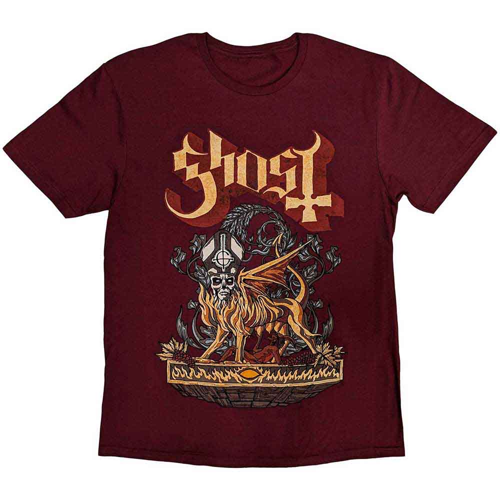Ghost Unisex T-Shirt: Firemilk (Maroon Red)