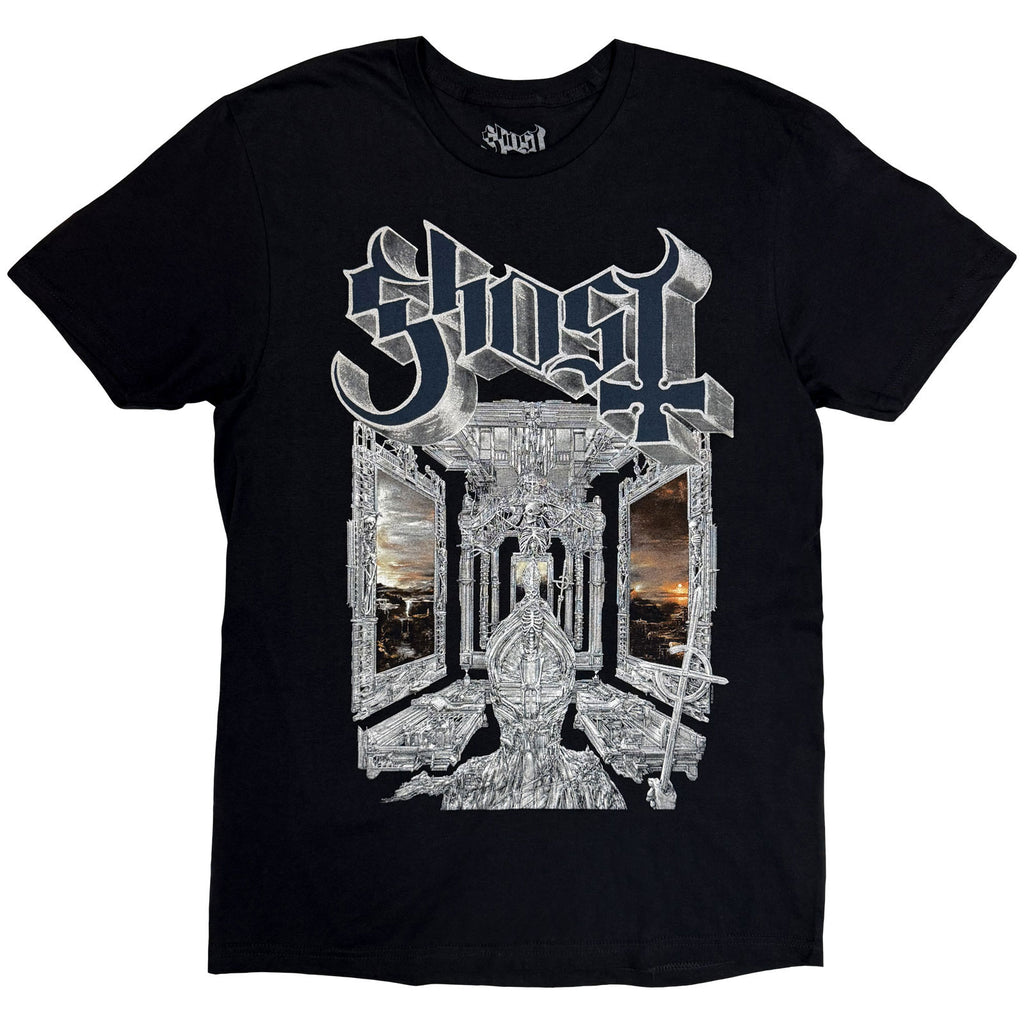Ghost Unisex T-Shirt: Skeleta Album Cover '25 Tour Dates (Black) (Back Print)