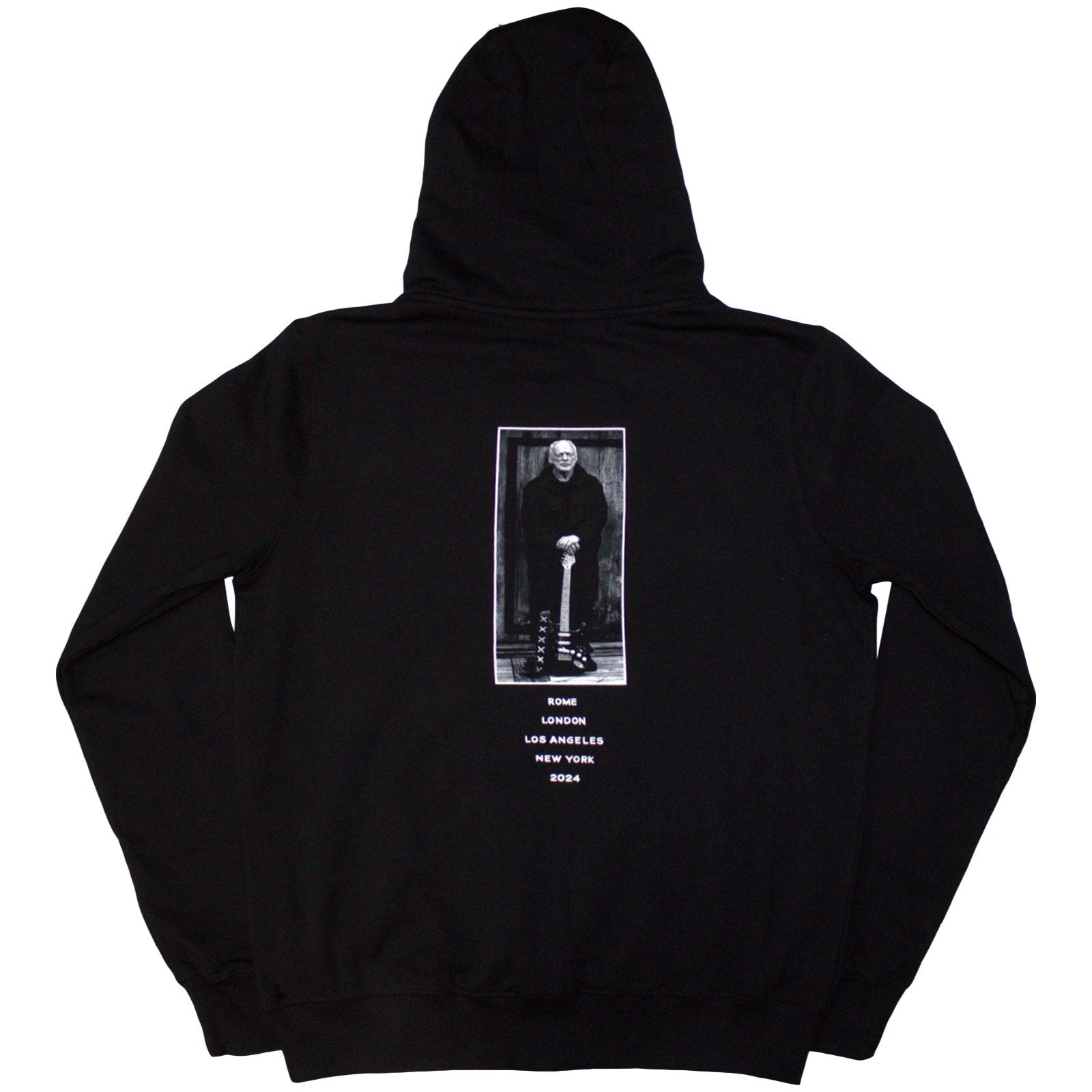 David Gilmour Unisex Pullover Hoodie: Luck & Strange Tour (Black) (Back Print & Ex-Tour)