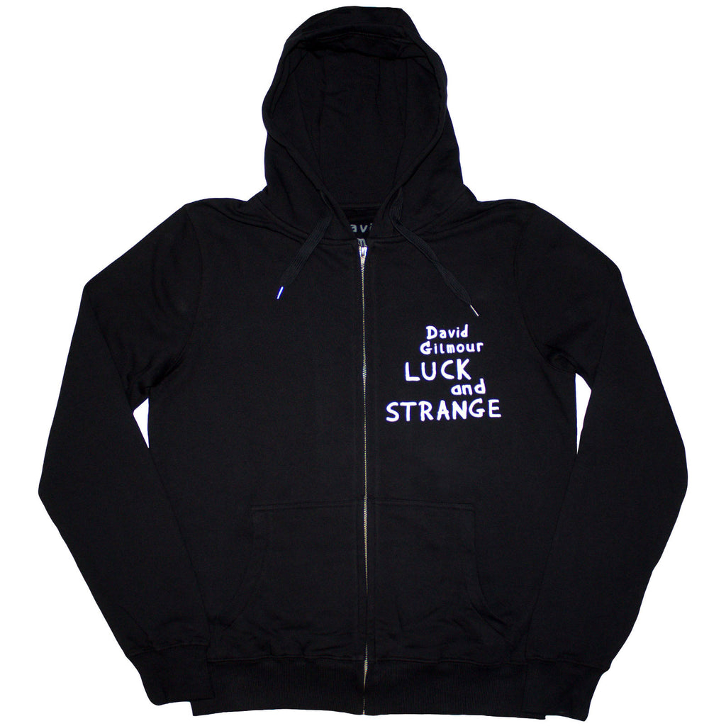 David Gilmour Unisex Pullover Hoodie: Luck & Strange Tour (Black) (Back Print & Ex-Tour)