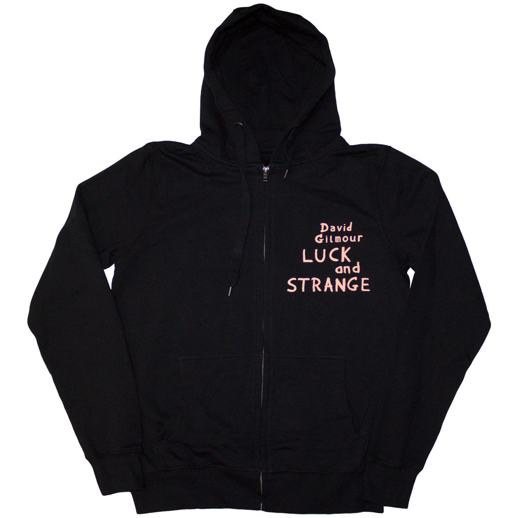David Gilmour Unisex Pullover Hoodie: Luck & Strange London (Black) (Back Print & Ex-Tour)