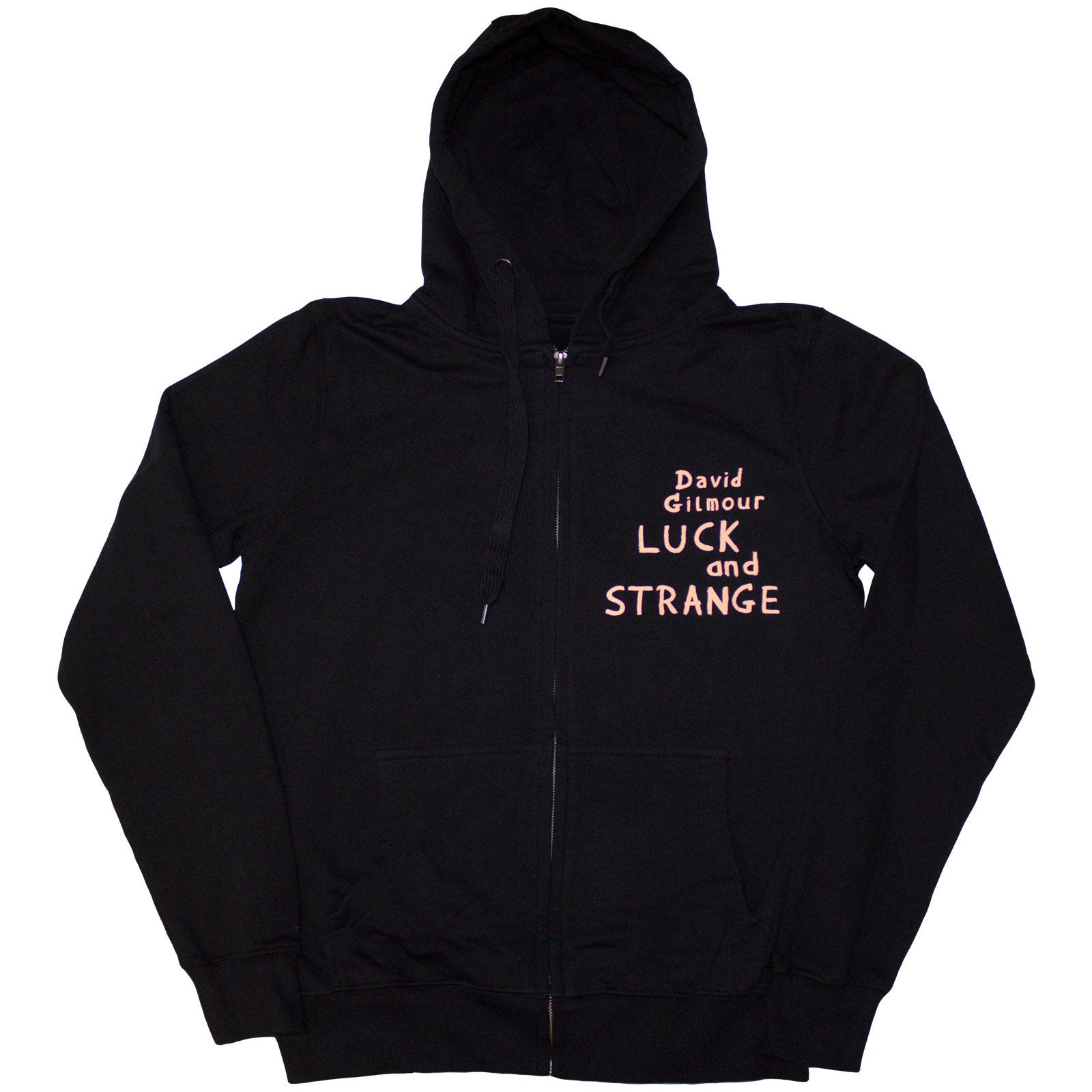 David Gilmour Unisex Pullover Hoodie: Luck & Strange London (Black) (Back Print & Ex-Tour)