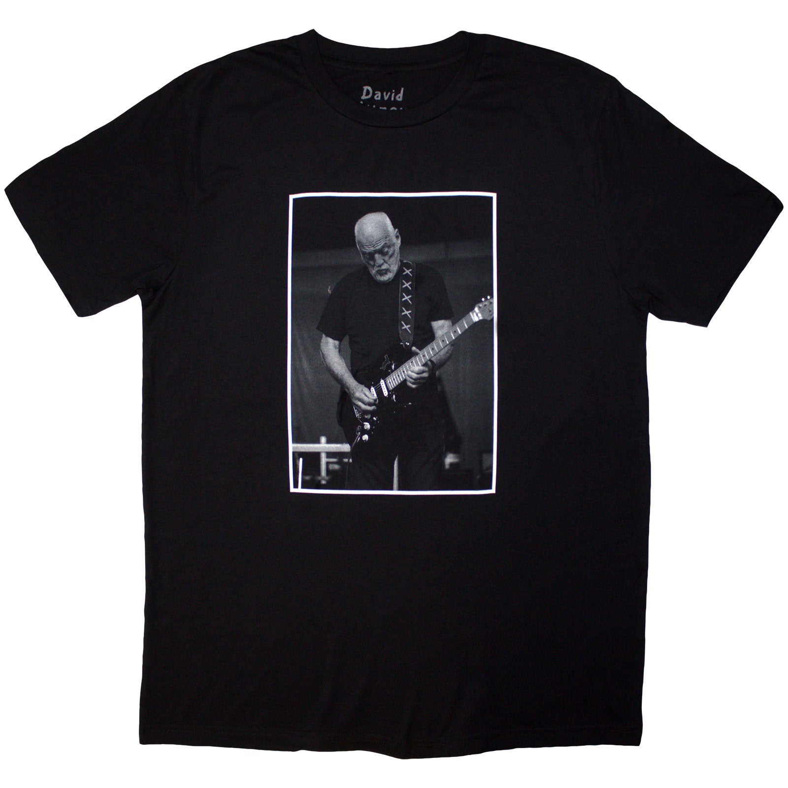 David Gilmour Unisex T-Shirt: Luck & Strange Black Cat Strat (Black) (Back Print & Ex-Tour)
