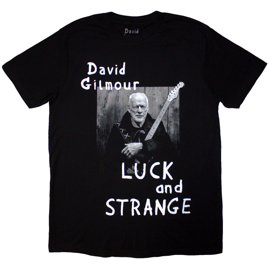 David Gilmour Unisex T-Shirt: Luck & Strange Portrait (Black) (Back Print & Ex-Tour)