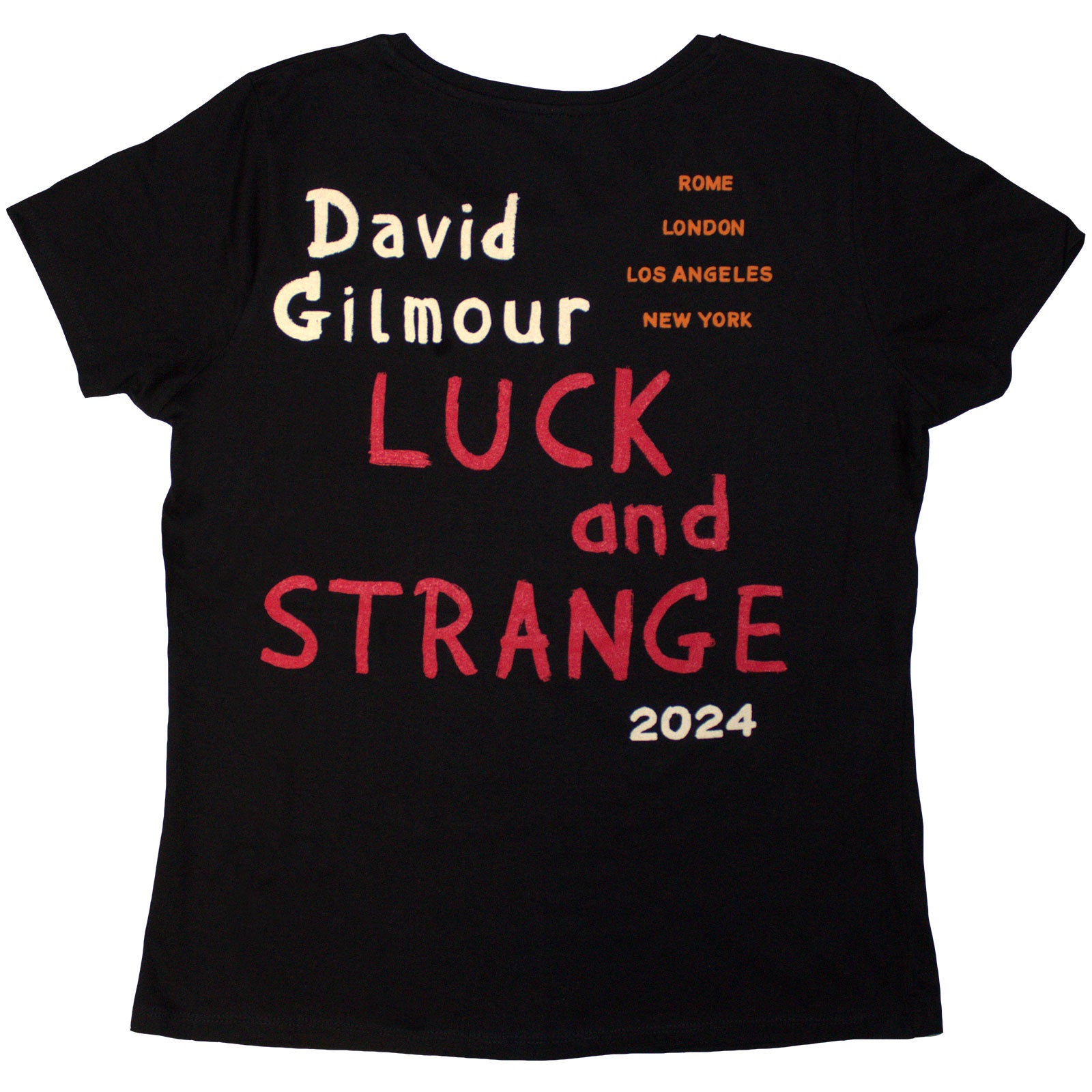 David Gilmour Ladies T-Shirt: Luck & Strange Stage Shot (Black) (Back Print & Ex-Tour)