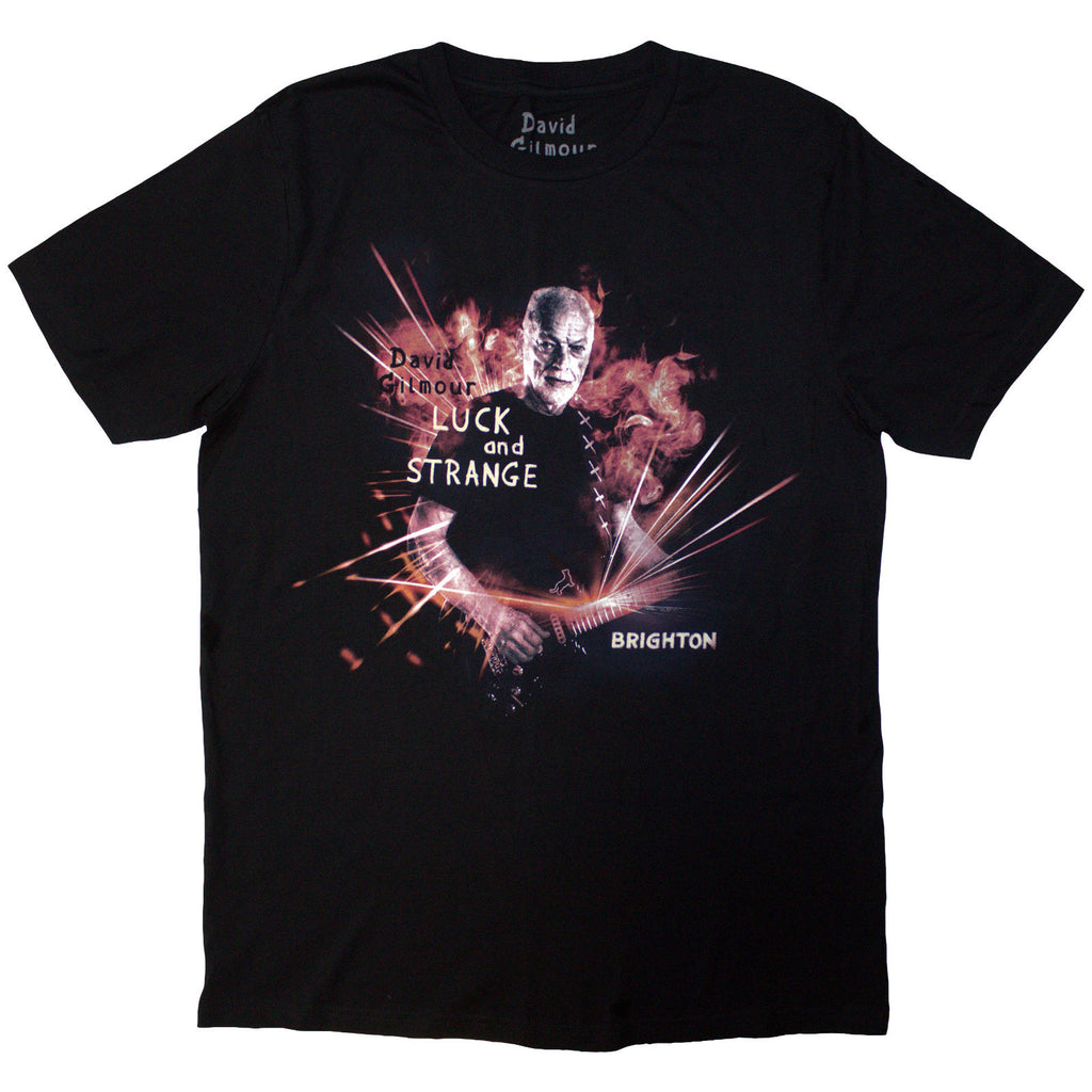 David Gilmour Unisex T-Shirt: Luck & Strange Brighton (Black) (Back Print & Ex-Tour)