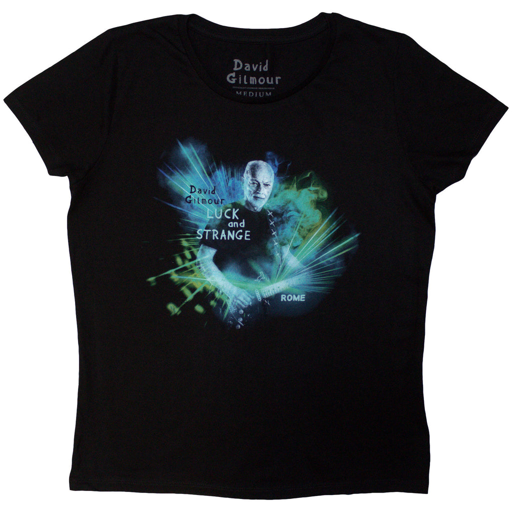 David Gilmour Ladies T-Shirt: Luck & Strange Rome (Black) (Back Print & Ex-Tour)