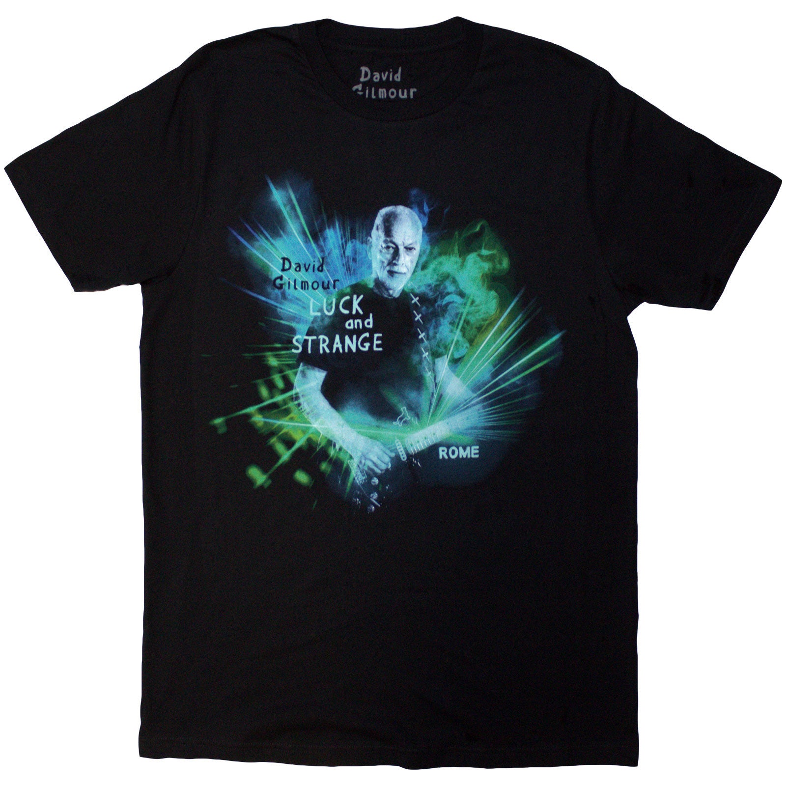 David Gilmour Unisex T-Shirt: Luck & Strange Rome (Black) (Back Print & Ex-Tour)