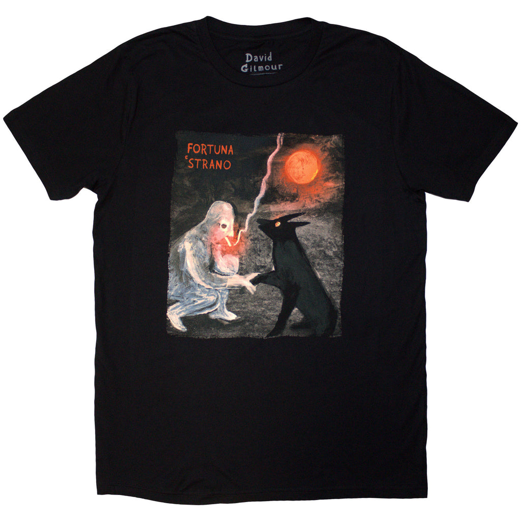 David Gilmour Unisex T-Shirt: Luck & Strange Fortuna E Strano (Black) (Back Print & Ex-Tour)