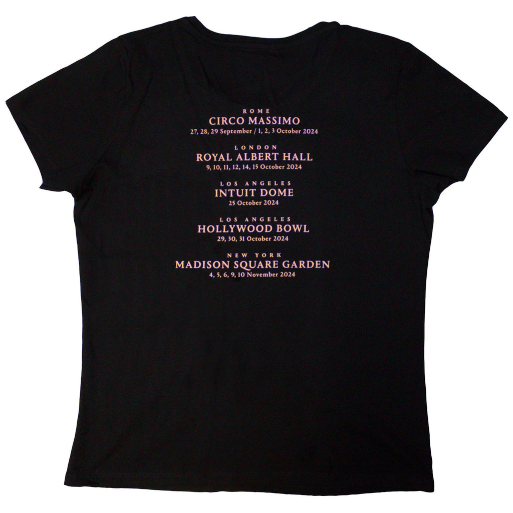 David Gilmour Ladies T-Shirt: Luck & Strange London (Black) (Back Print & Ex-Tour)