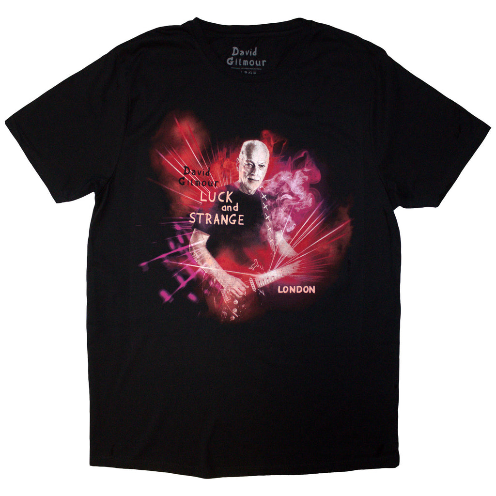David Gilmour Unisex T-Shirt: Luck & Strange London (Black) (Back Print & Ex-Tour)