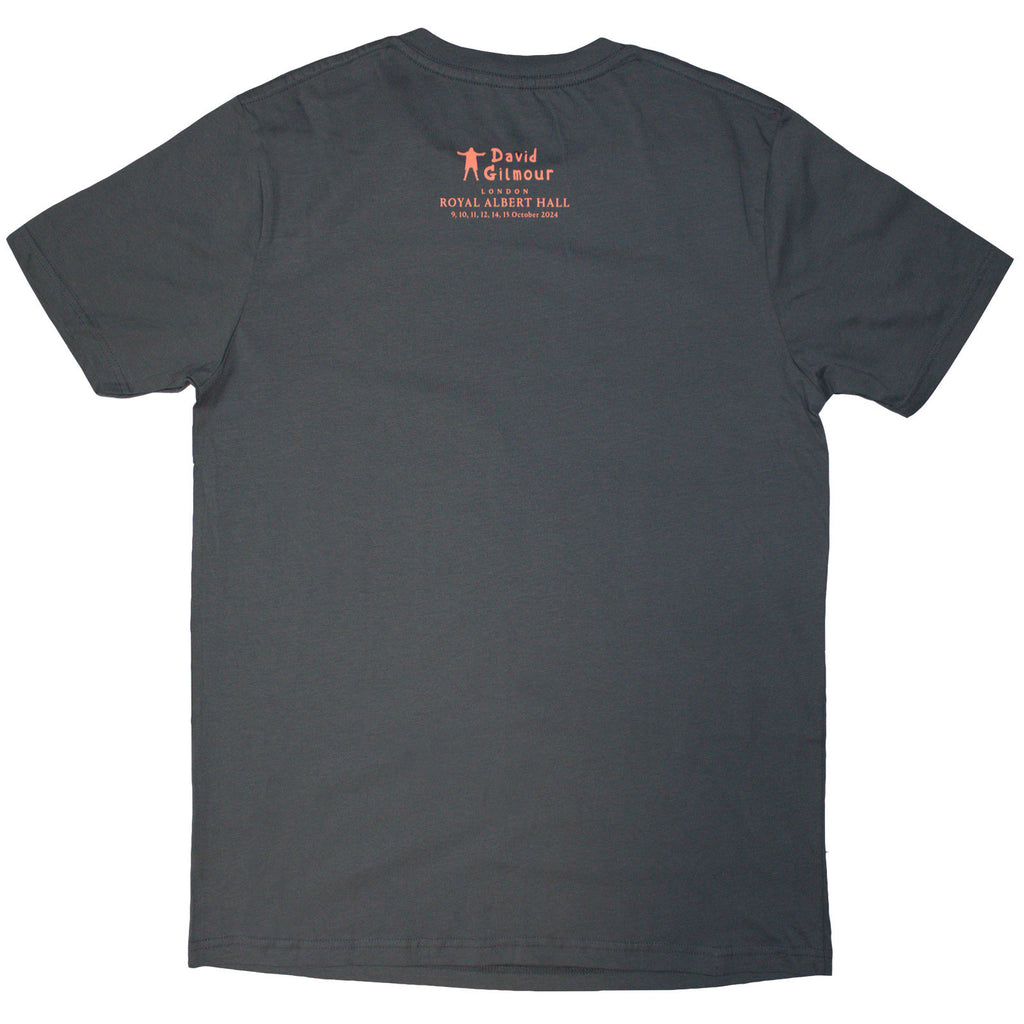 David Gilmour Unisex T-Shirt: Luck & Strange London 2 (Grey) (Back Print & Ex-Tour)
