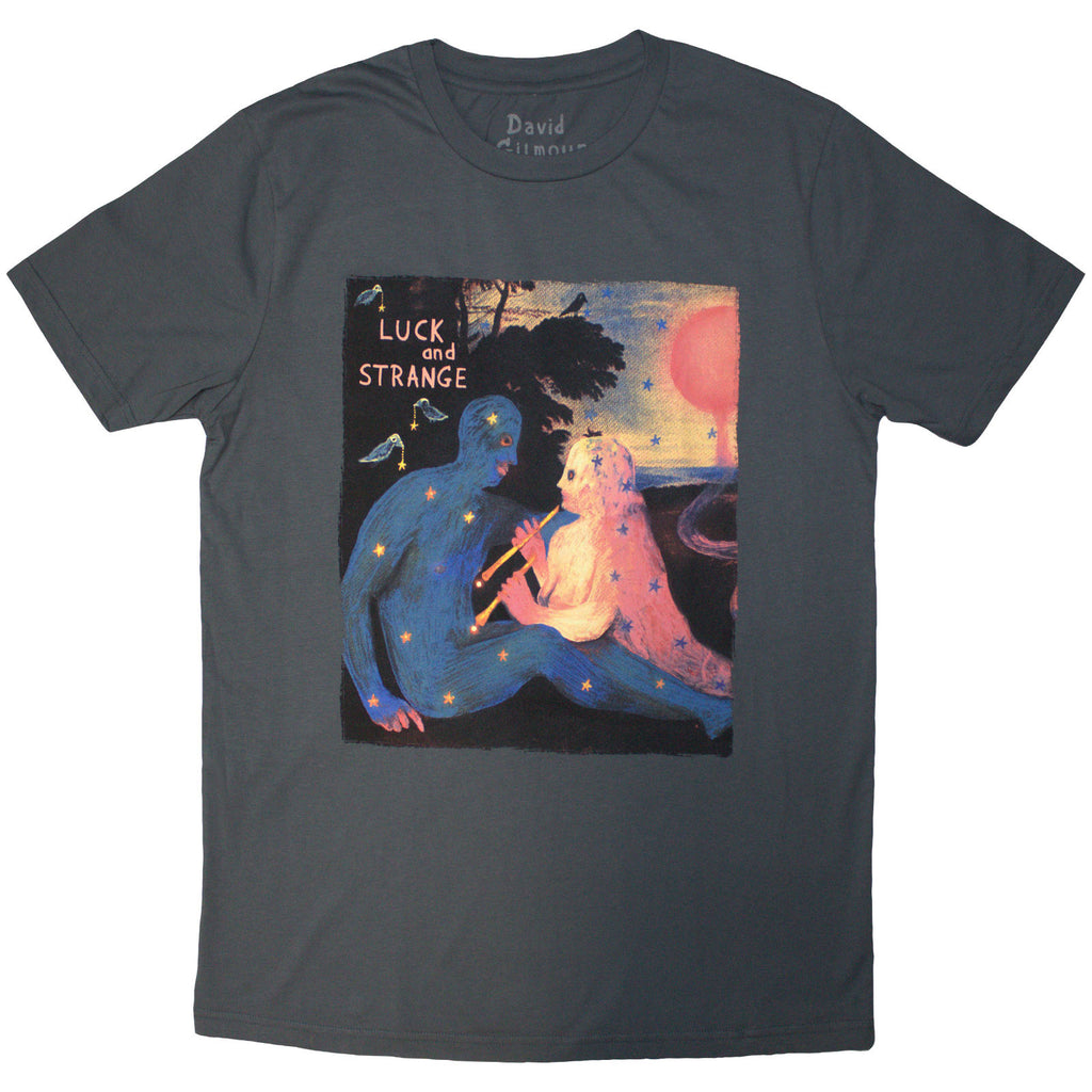 David Gilmour Unisex T-Shirt: Luck & Strange London 2 (Grey) (Back Print & Ex-Tour)