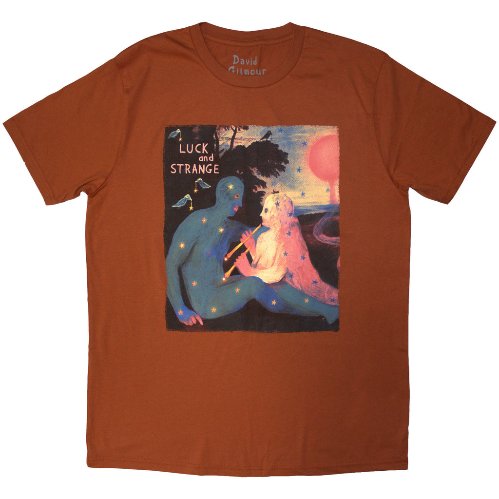 David Gilmour Unisex T-Shirt: Luck & Strange London 2 (Orange) (Back Print & Ex-Tour)