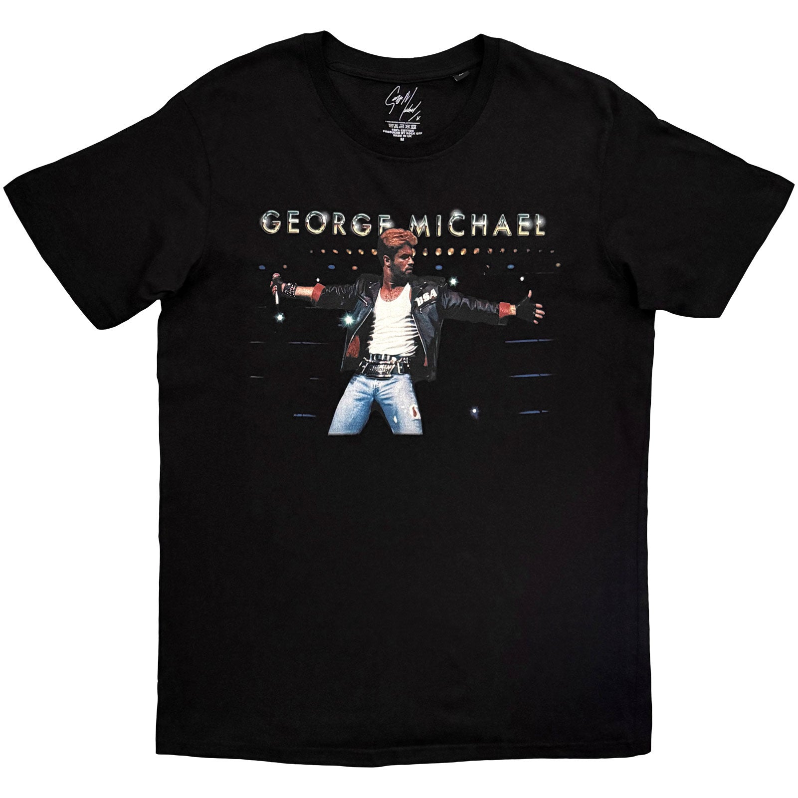 George Michael Unisex T-Shirt: George Michael On Stage (Black)