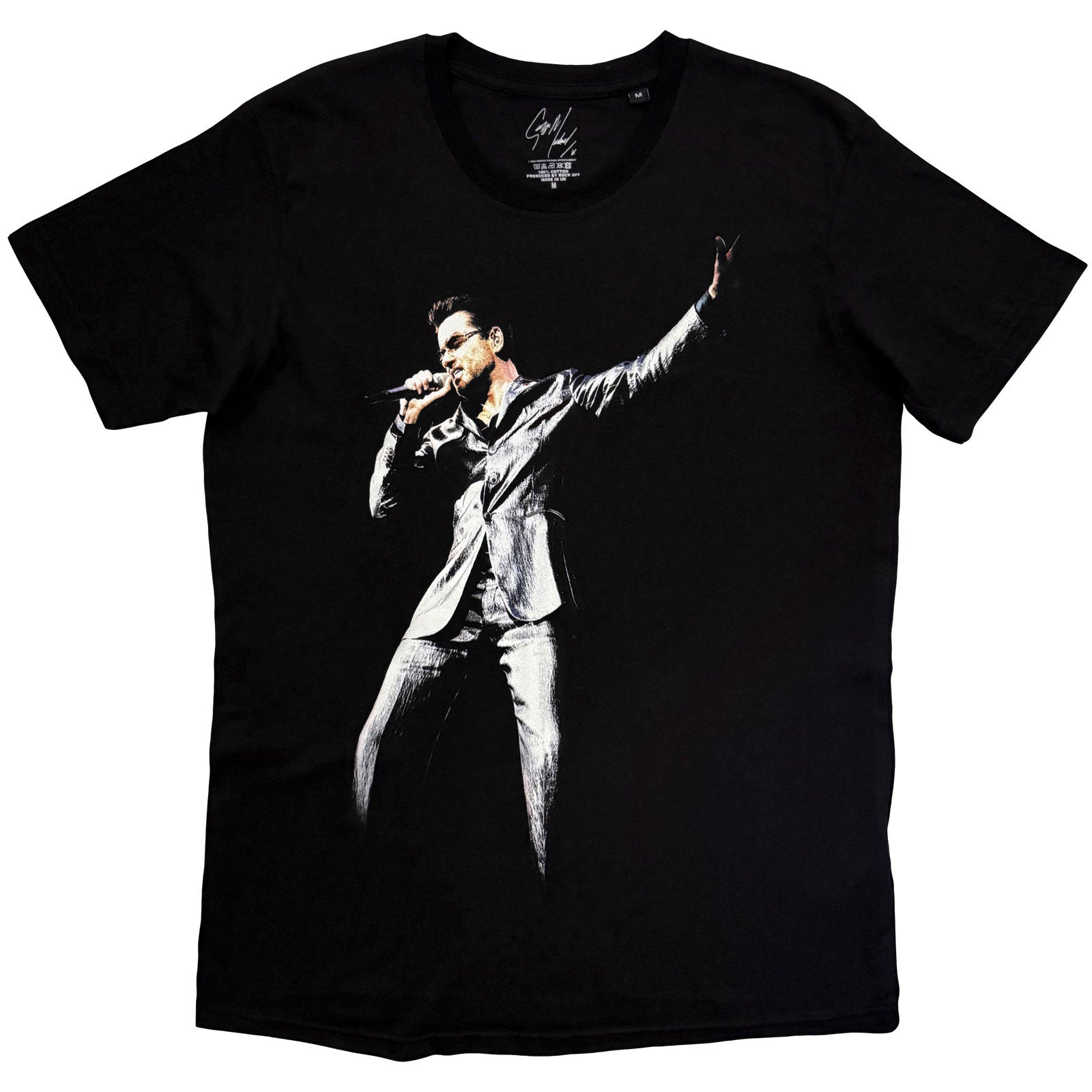 George Michael Unisex T-Shirt: Black Front (Black)