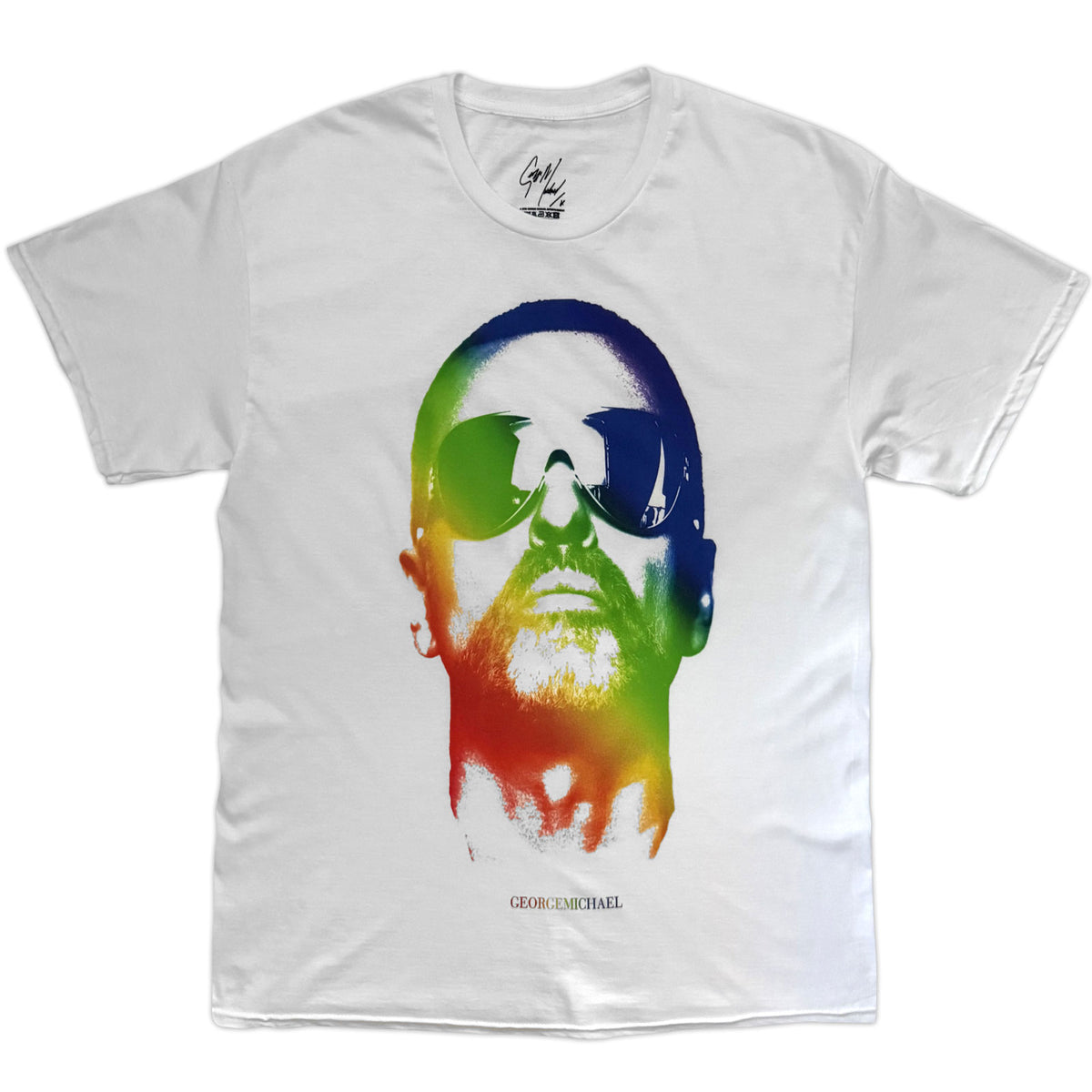 George Michael Unisex T-Shirt: Gradient Face (White)