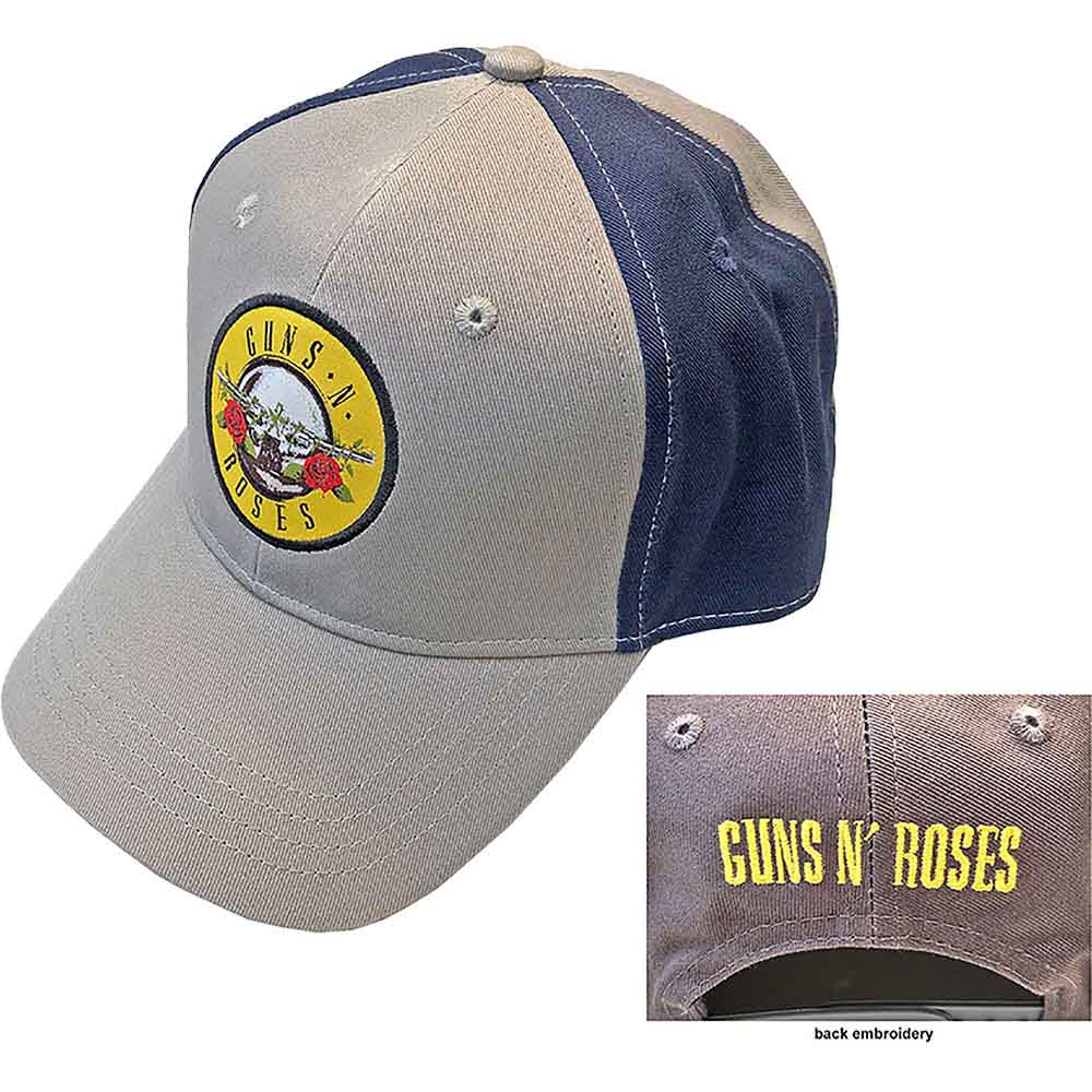 Guns N' Roses Unisex Baseball Cap: Circle Logo (Grey & Navy Blue) (2-Tone)