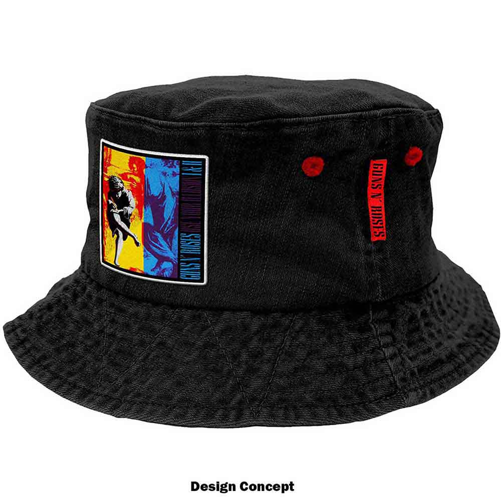 Guns N' Roses Unisex Bucket Hat: Use Your Illusion (Denim Black)