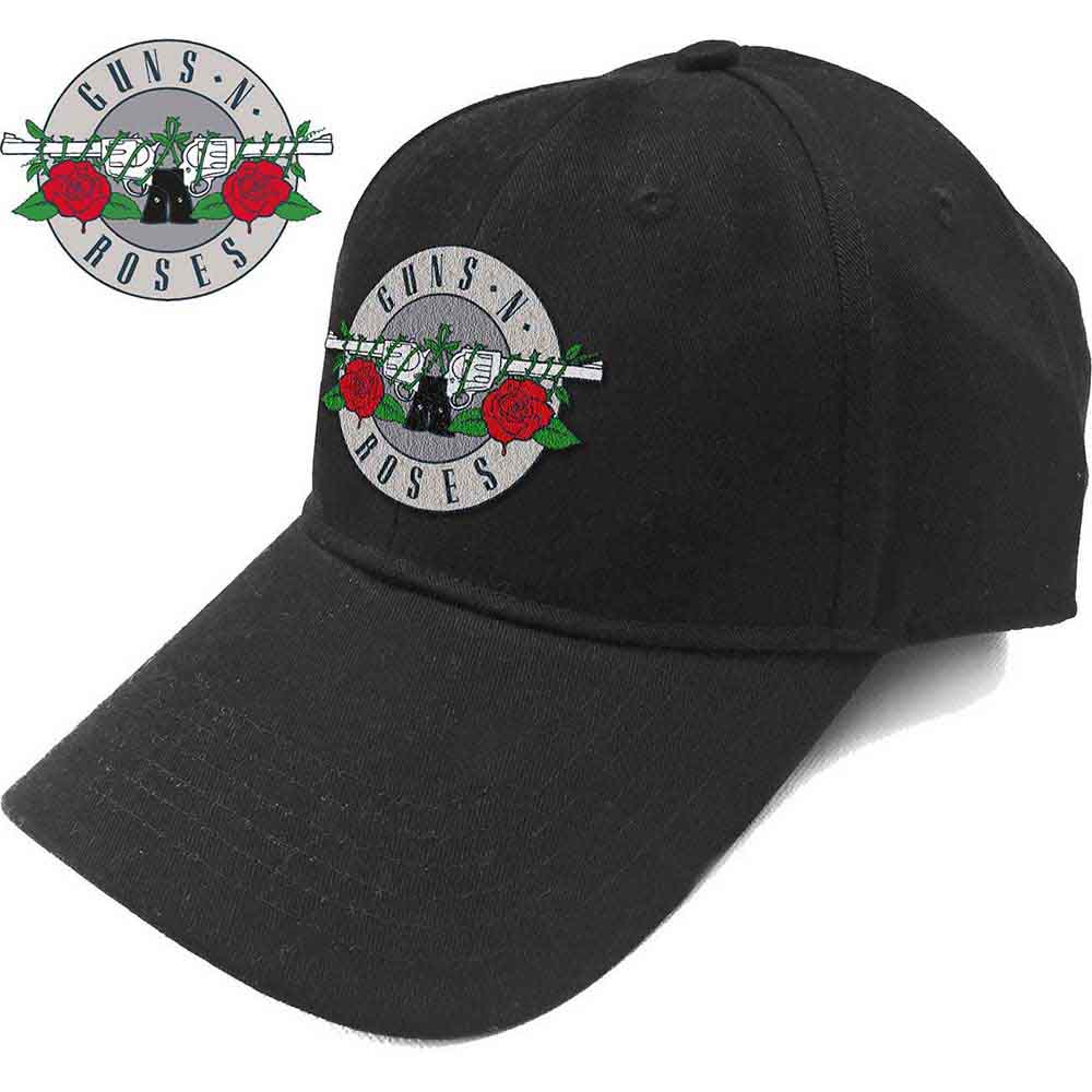 Guns N' Roses Unisex Baseball Cap: Silver Circle Logo (Black)