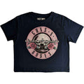 Guns N' Roses Ladies Crop Top: Classic Logo (Navy Blue)