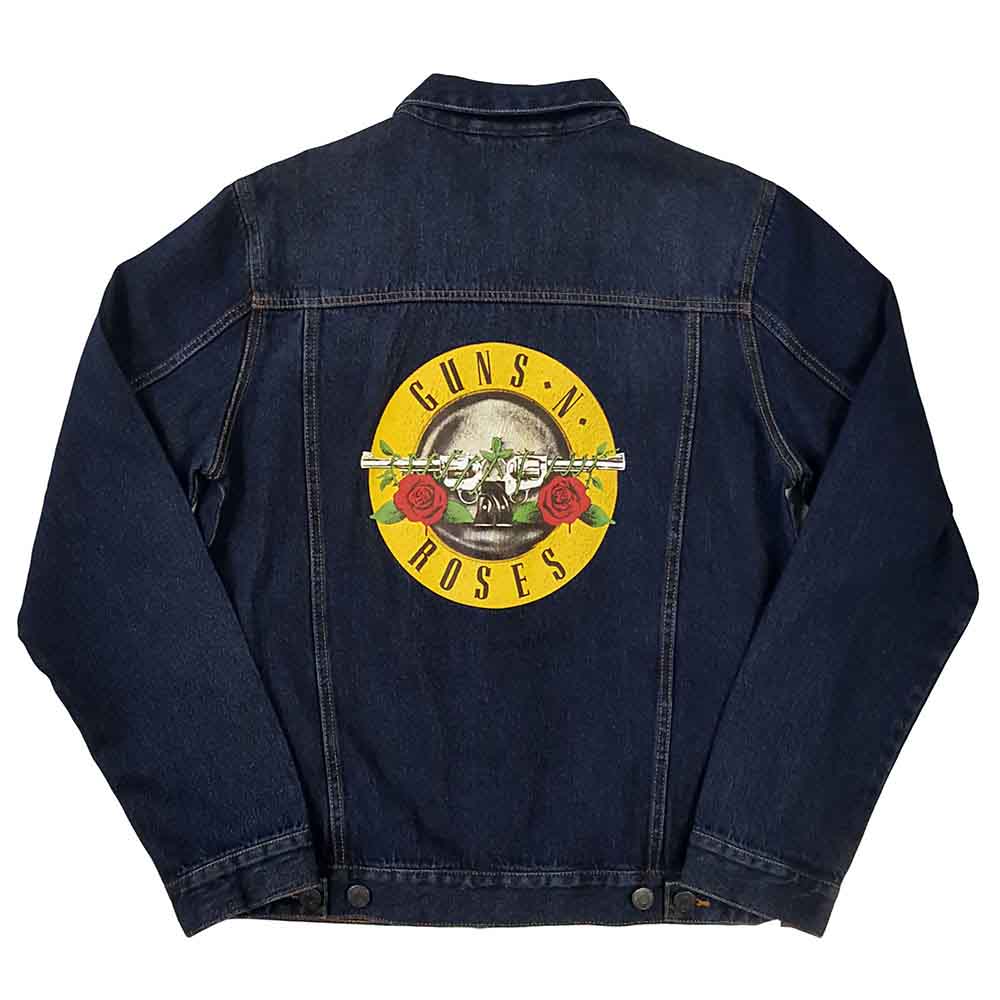 Guns N' Roses Unisex Denim Jacket: Classic Logo (Denim Blue) (Back Print)