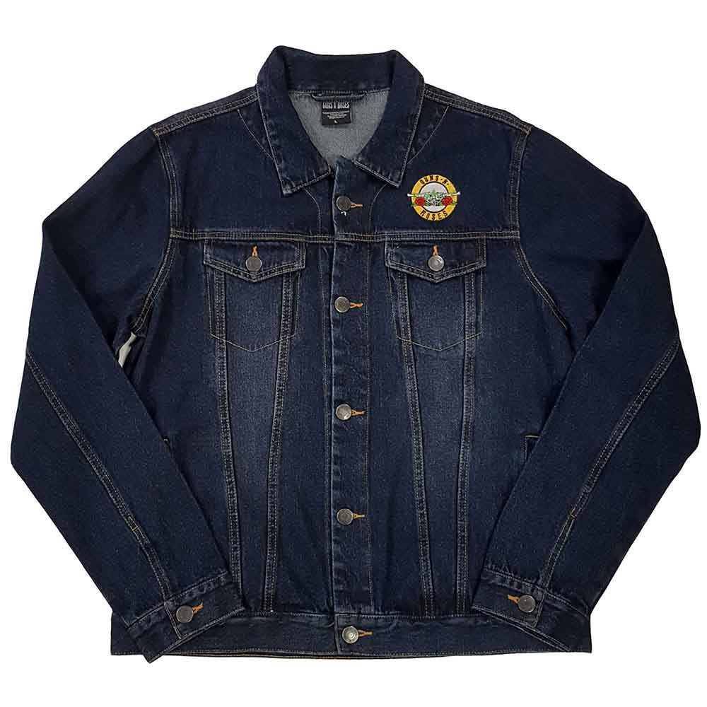 Guns N' Roses Unisex Denim Jacket: Classic Logo (Denim Blue) (Back Print)