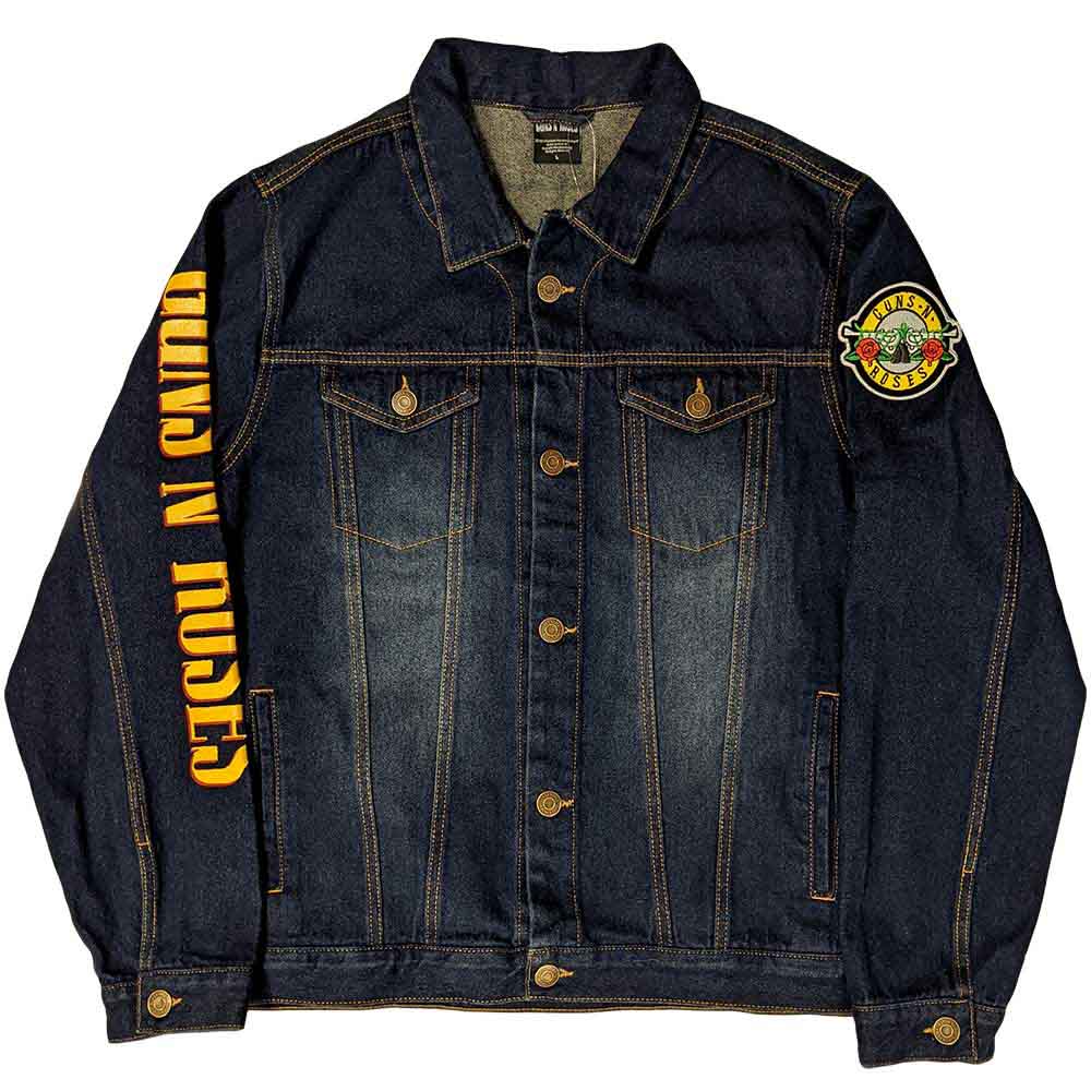 Guns N' Roses Unisex Denim Jacket: Appetite For Destruction (Denim Blue) (Back & Sleeve Print)