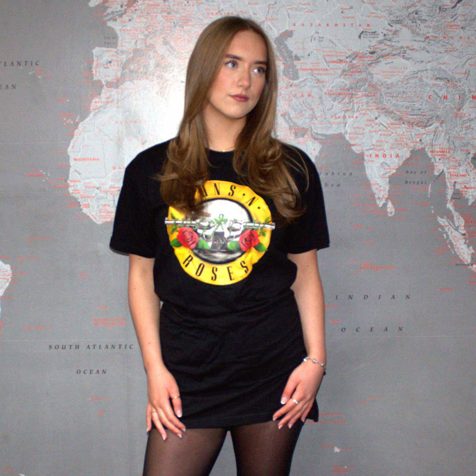 Guns N' Roses Ladies T-Shirt Dress: Classic Logo (Black)