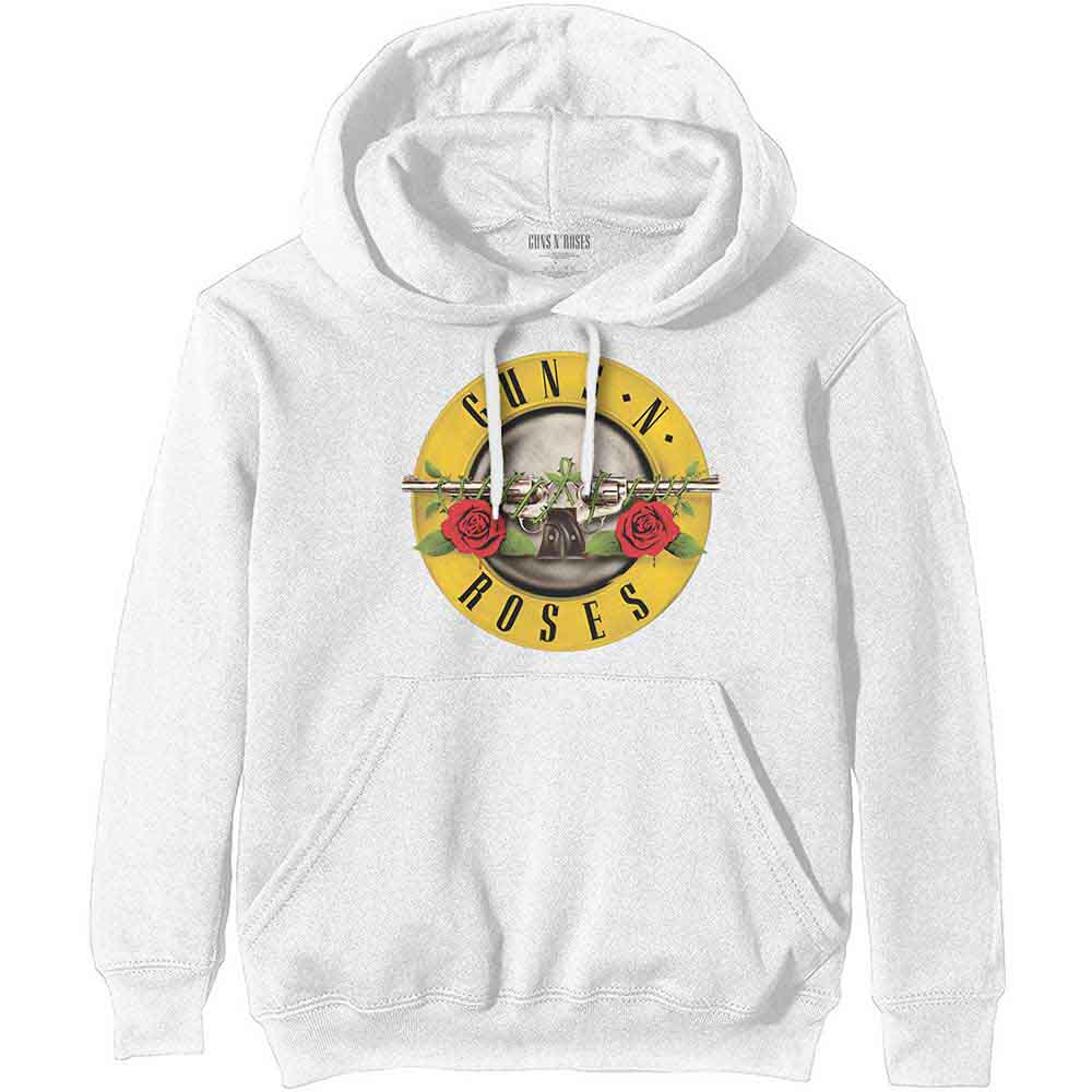 Guns N' Roses Unisex Pullover Hoodie: Classic Logo (White)