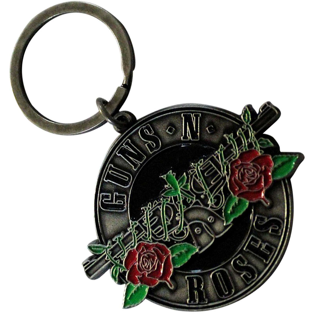 Guns N' Roses Keychain: Silver Circle Logo