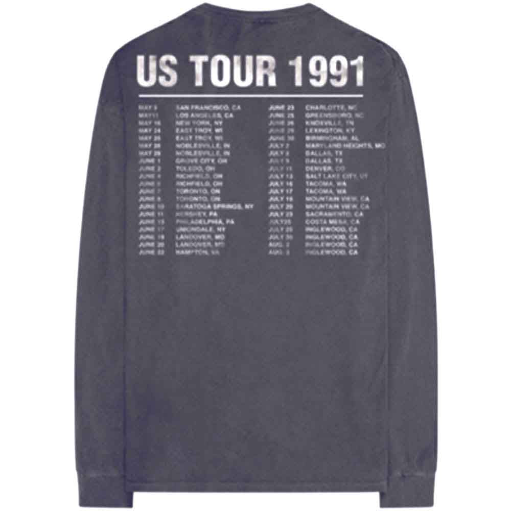 Guns N' Roses Unisex Long Sleeve T-Shirt: Hollywood Tour (Charcoal Grey) (Back & Sleeve Print)