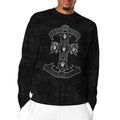Guns N' Roses Unisex Long Sleeve T-Shirt: Monochrome Cross (Black) (Wash Collection)