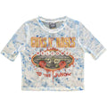 Guns N' Roses Ladies Mesh Crop Top: Welcome To The Jungle LV (White)