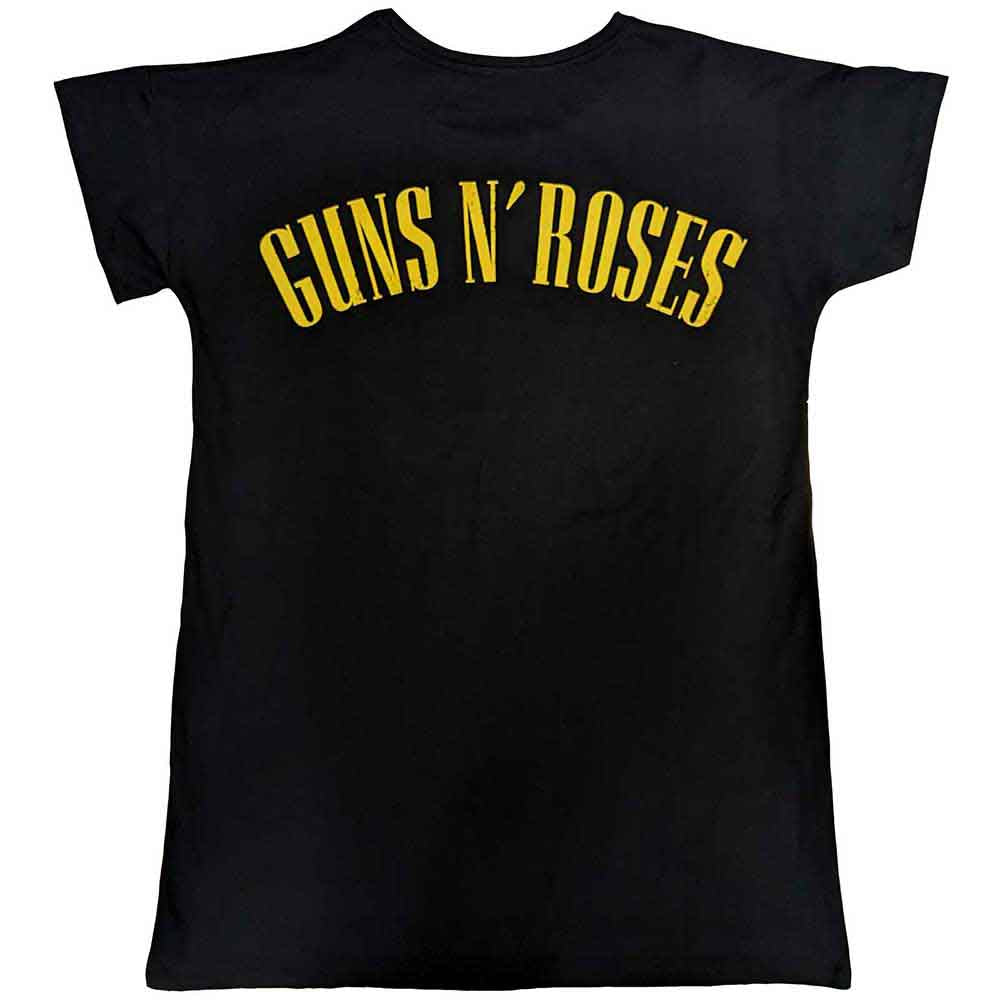 Guns N' Roses Ladies Nightdress: Classic Logo (Black) (Back Print)