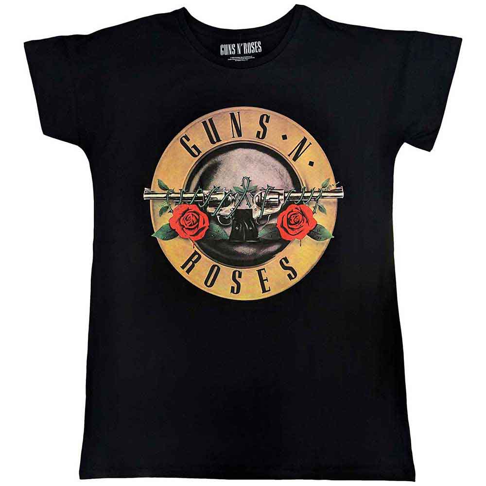 Guns N' Roses Ladies Nightdress: Classic Logo (Black) (Back Print)