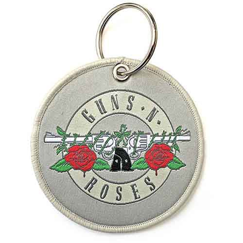 Guns N' Roses Patch Keychain: Silver Circle Logo (Double Sided)
