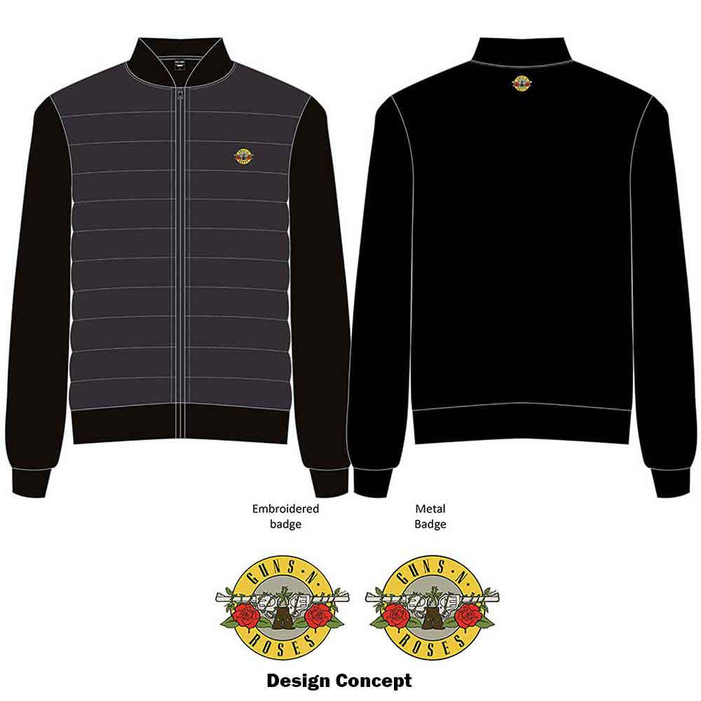 Guns N' Roses Unisex Quilted Jacket: Classic Logo (Black)