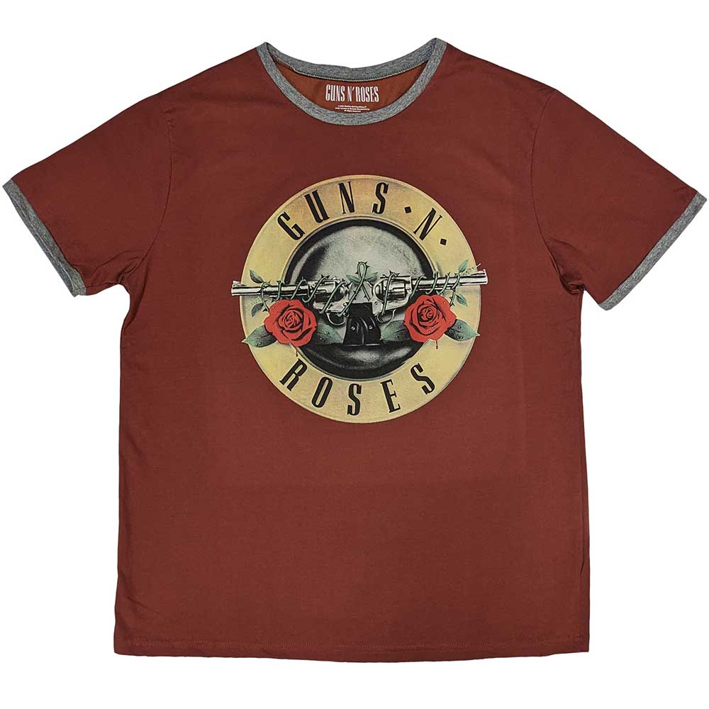 Guns N' Roses Unisex Ringer T-Shirt: Classic Logo (Red)