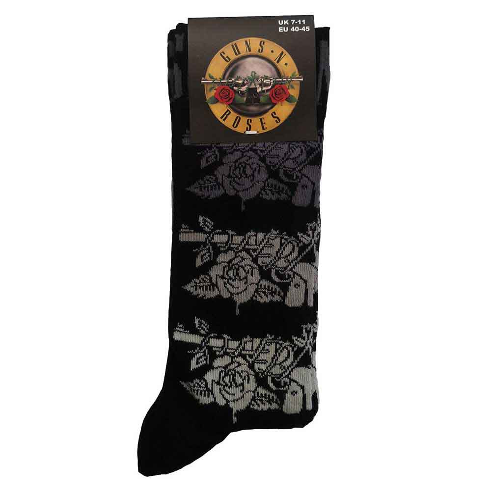 Guns N' Roses Unisex Ankle Socks: Monochrome Pistols (Black) (UK Size 7 - 11)