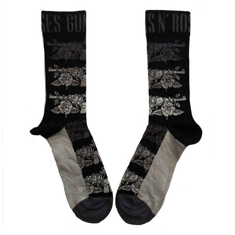 Guns N' Roses Unisex Ankle Socks: Monochrome Pistols (Black) (UK Size 7 - 11)