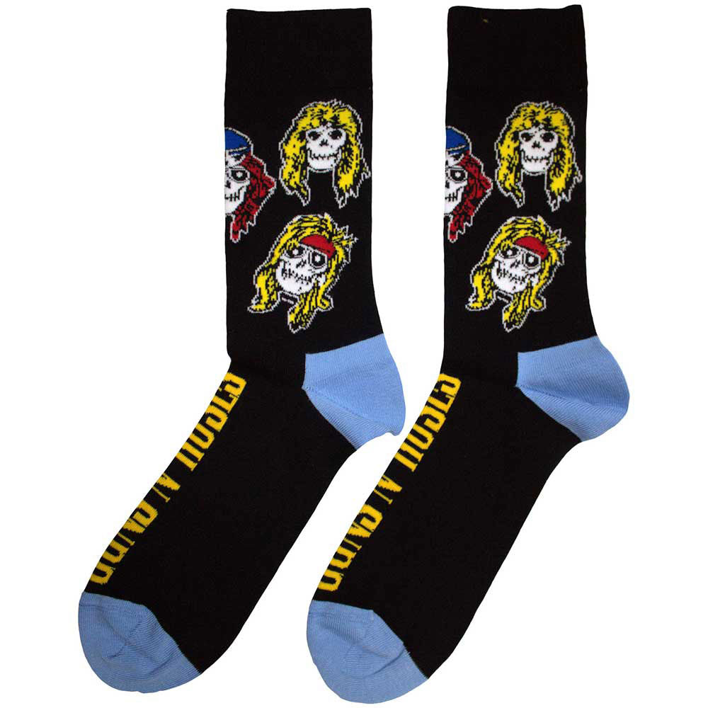 Guns N' Roses Unisex Ankle Socks: Skulls Band (Black) (UK Size 4 - 7)