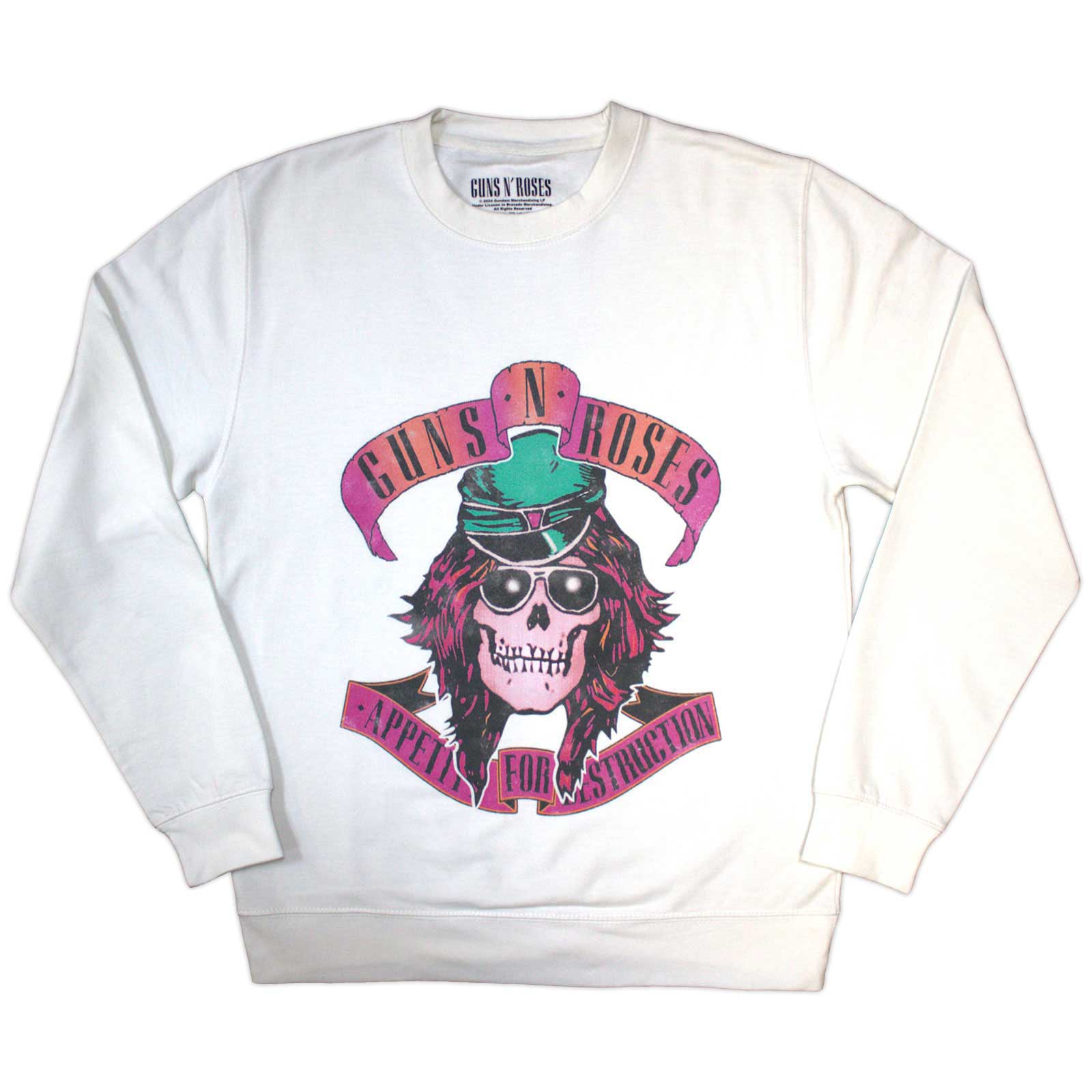 Guns N' Roses Unisex Sweatshirt: Axl Skull (White) (Oversized)