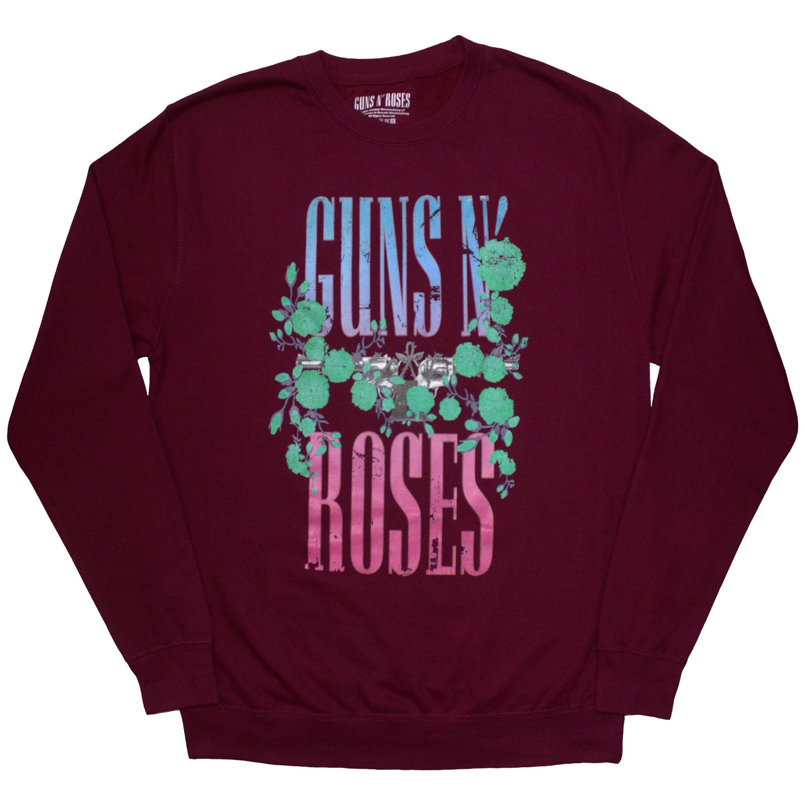 Guns N' Roses Unisex Sweatshirt: Guns & Vine (Maroon Red)