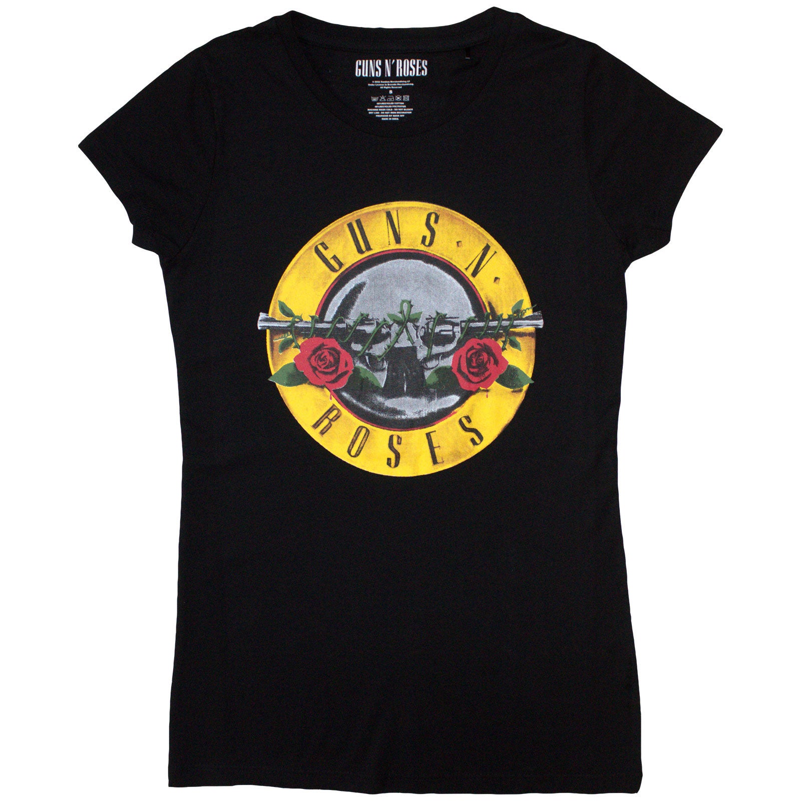 Guns N' Roses Ladies T-Shirt: Classic Bullet Logo (Black) (Skinny Fit)